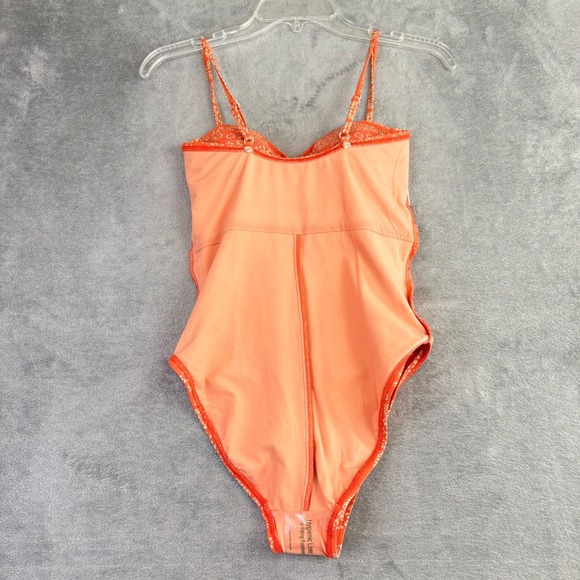 Robin Piccone Swimsuit 4 Isla Plunge One Piece Body Shaping Terracotta Tie NWOT - Picture 13 of 14
